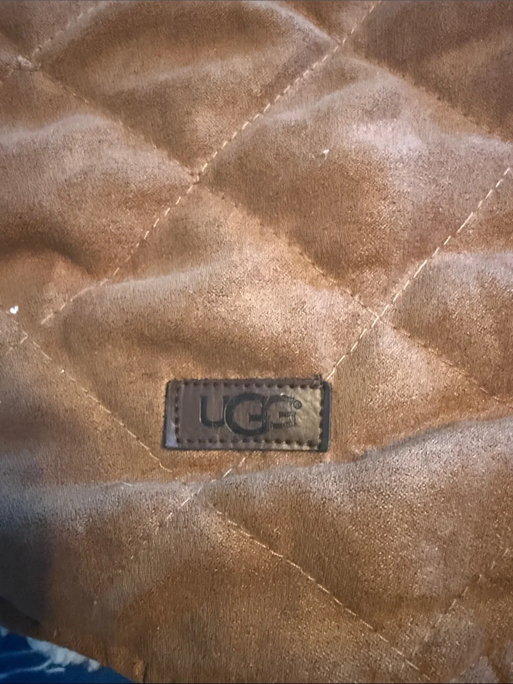 UGG Tan Quilted Sherpa-Trim Dog Vest